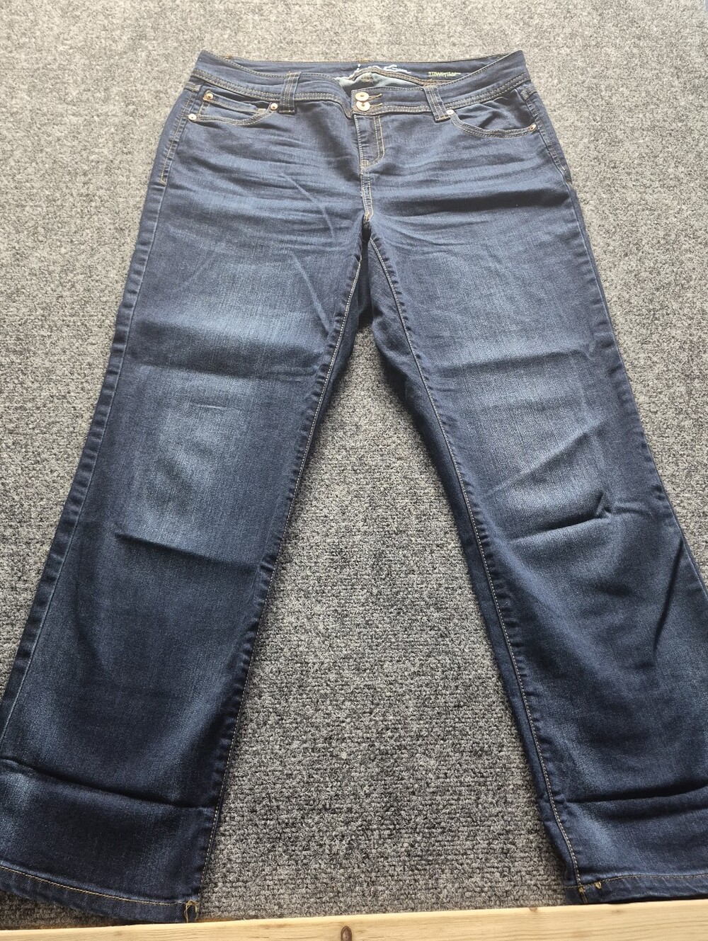 INC International Concepts Women's Boot-Cut Jeans in Dark Blue
